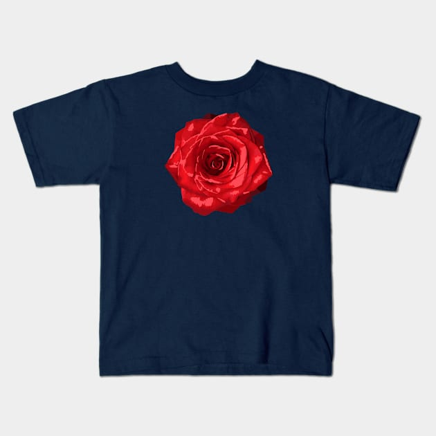 Rose Flower Abstract Nature Art Kids T-Shirt by Insightly Designs